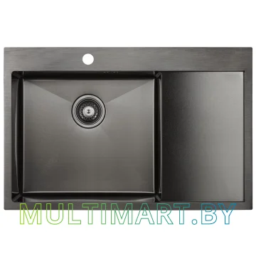Кухонная мойка Paulmark Atlan PM217851-GML (вороненая сталь)